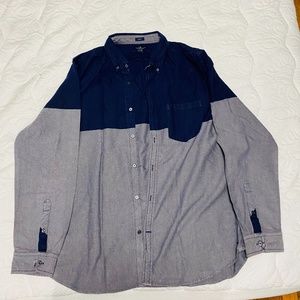 Color Block Navy Button Down by American Eagle